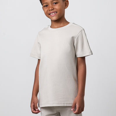 Gym King Younger Kids Linear Taped Tee - Grey Mist