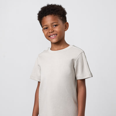 Gym King Older Kids Linear Taped T-Shirt - Grey Mist
