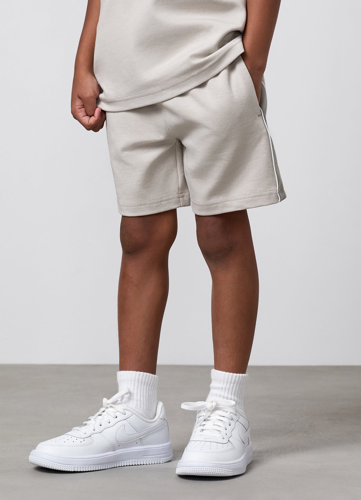 Gym King Older Kids Linear Taped Short - Grey Mist