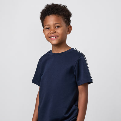 Gym King Older Kids Linear Taped T-Shirt - Navy