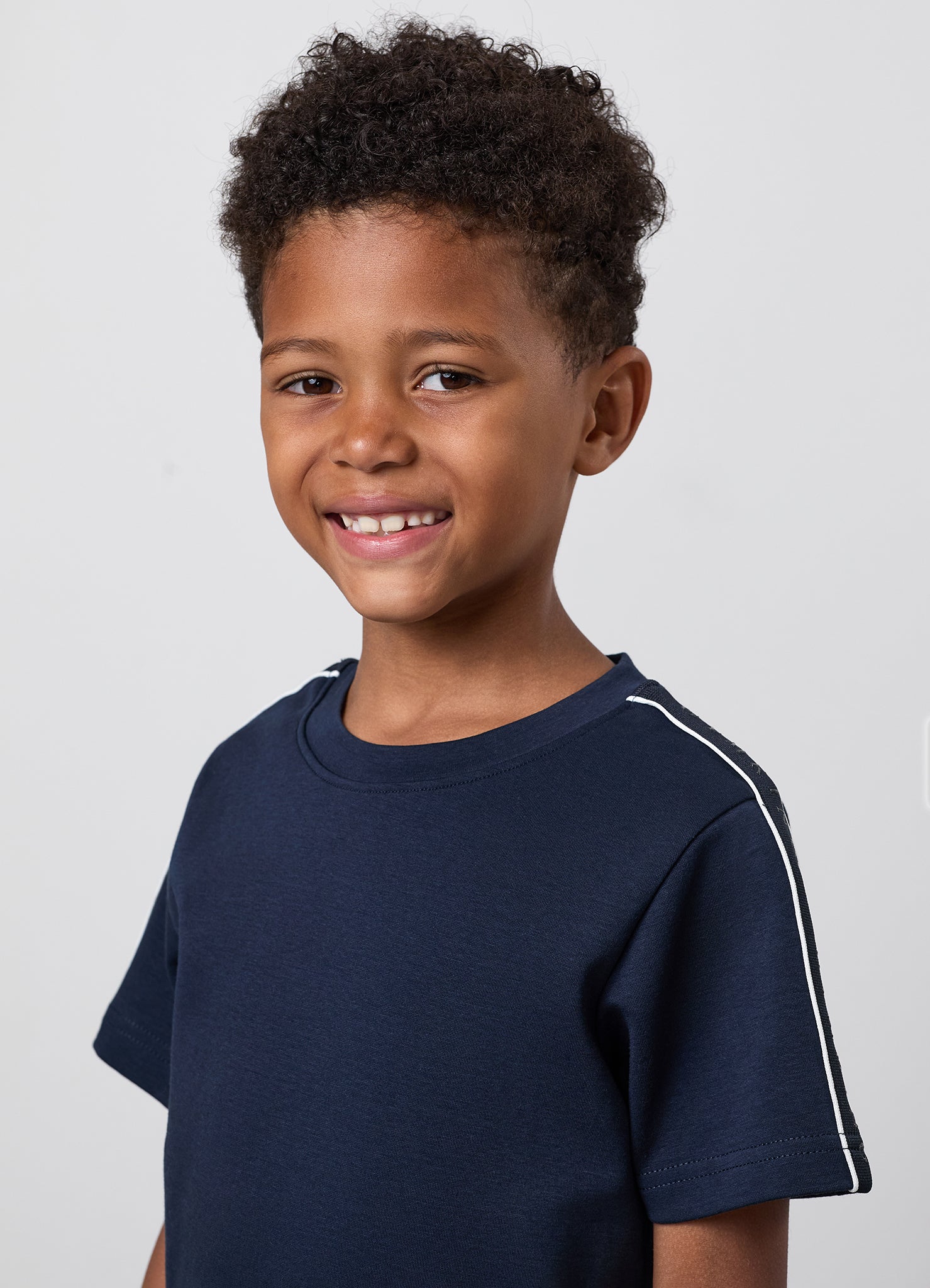 Gym King Younger Kids Linear Taped Tee - Navy