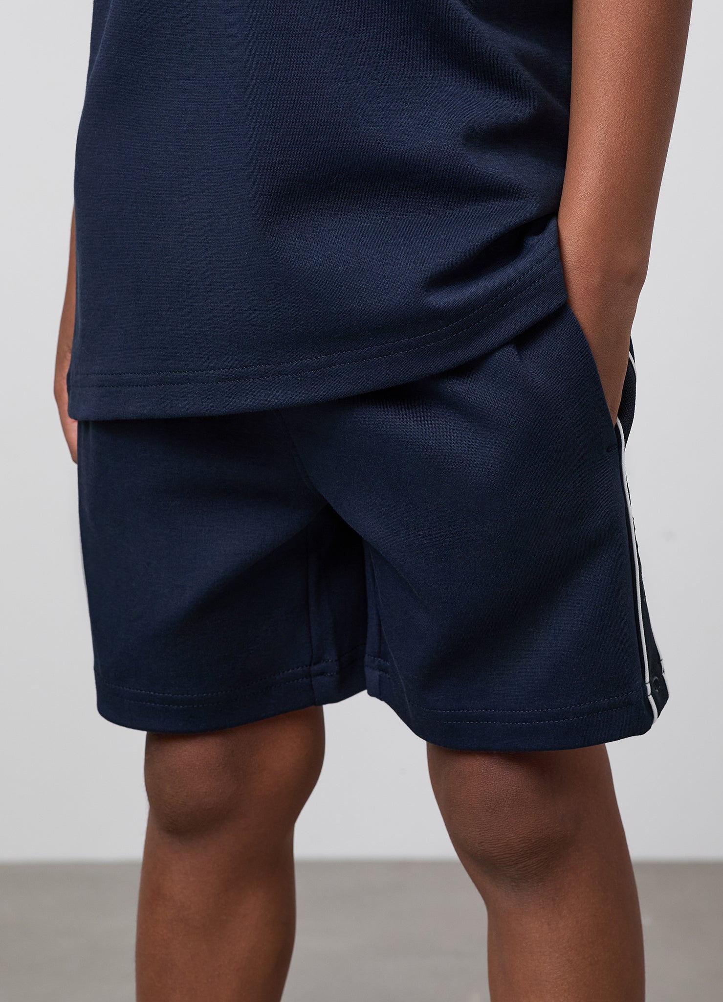 Gym King Younger Kids Linear Taped Short - Navy
