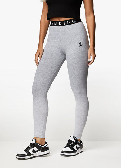 Gym King Linear Tape Legging - Grey Marl