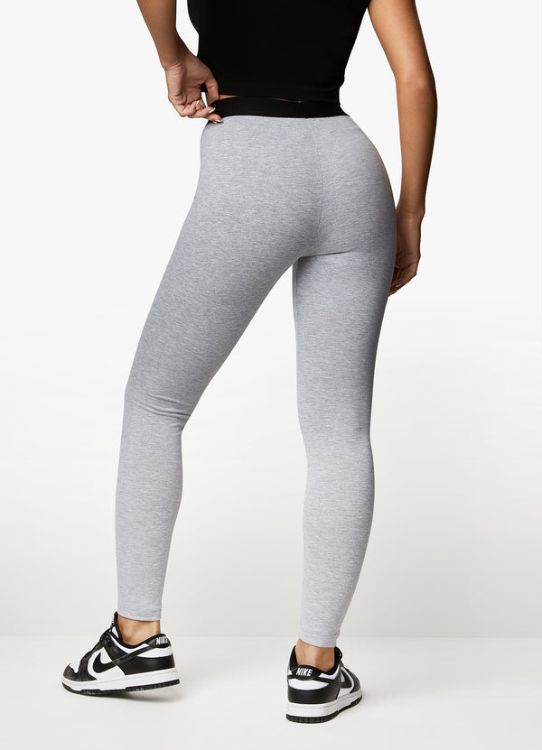 Gym King Linear Tape Legging - Grey Marl