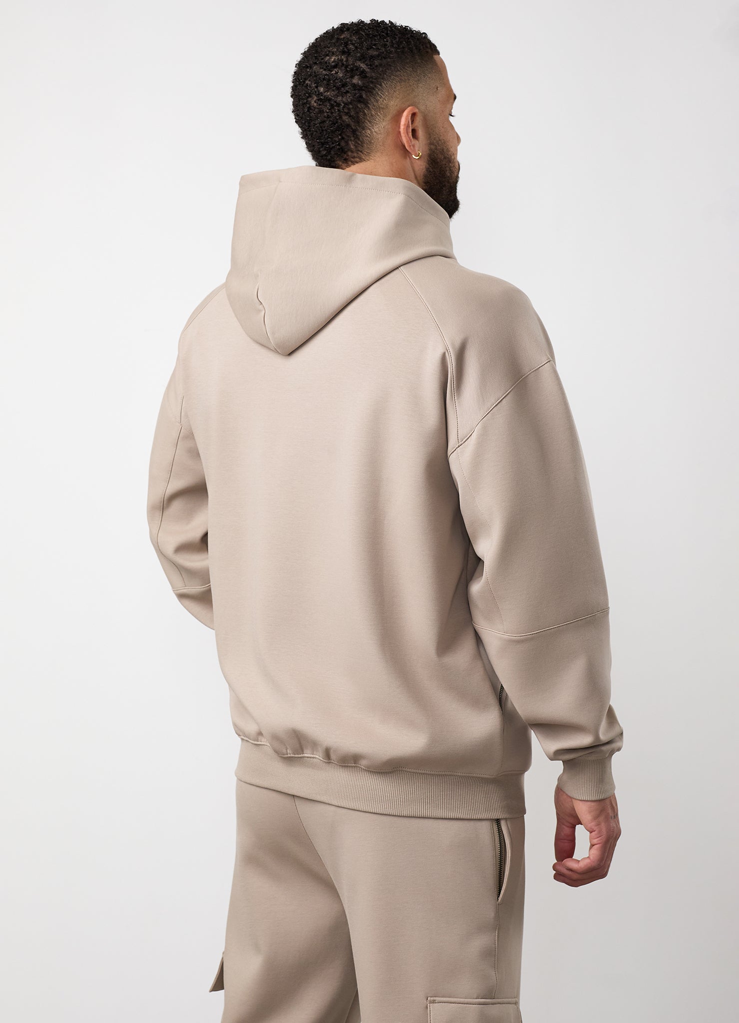 Gym King Linear Travel Full Zip Hood Tracksuit - Claydust