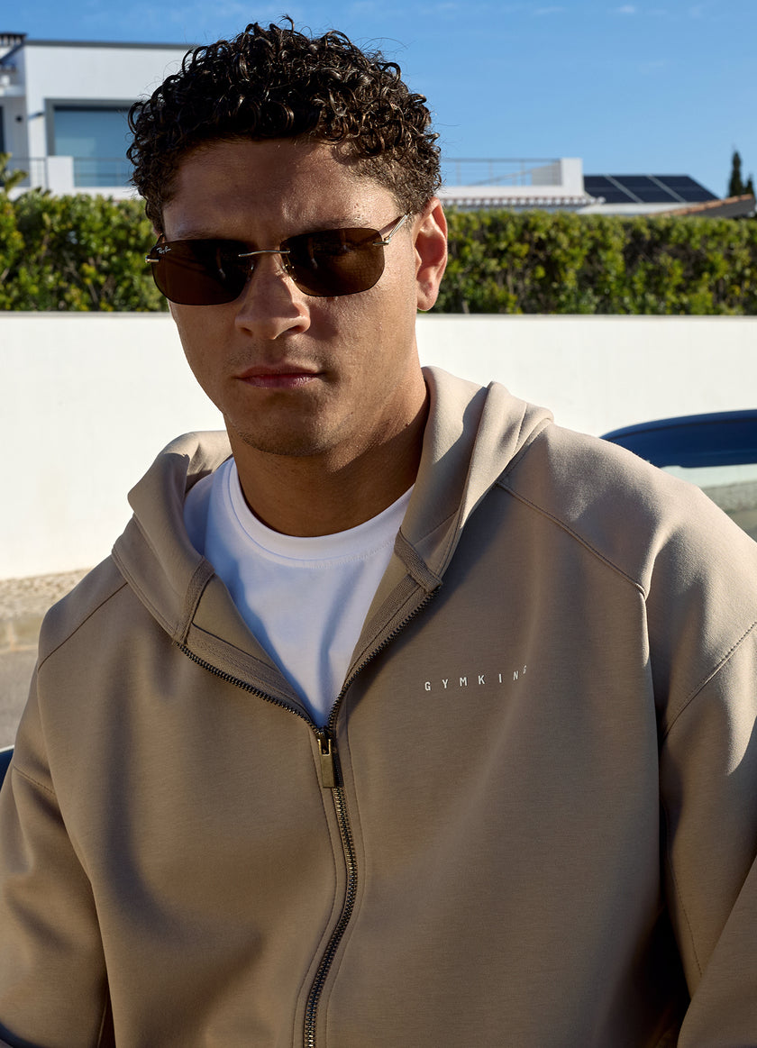Gym King Linear Travel Full Zip Hood - Claydust
