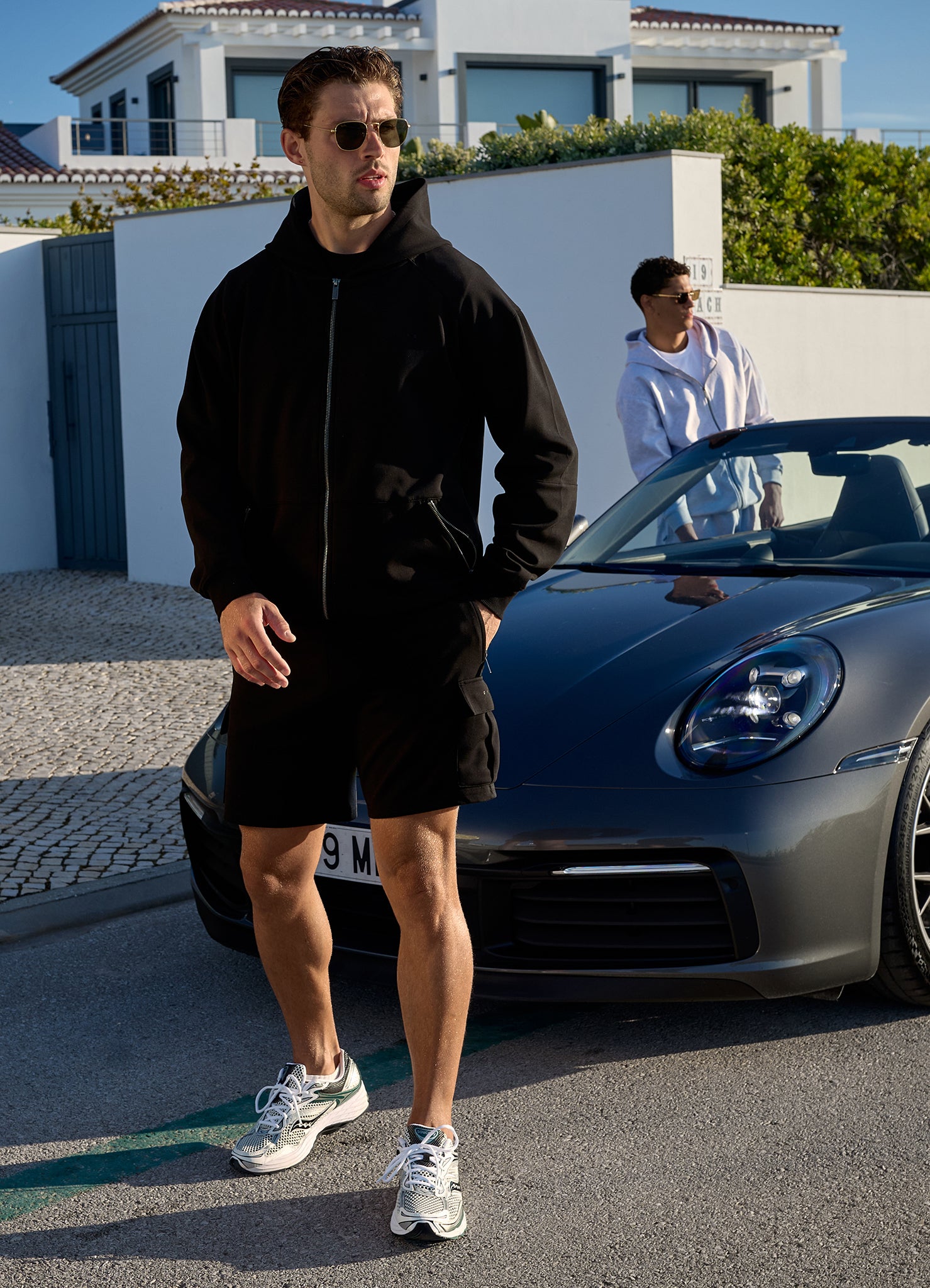 Gym King Linear Travel Full Zip Hoodie - Black