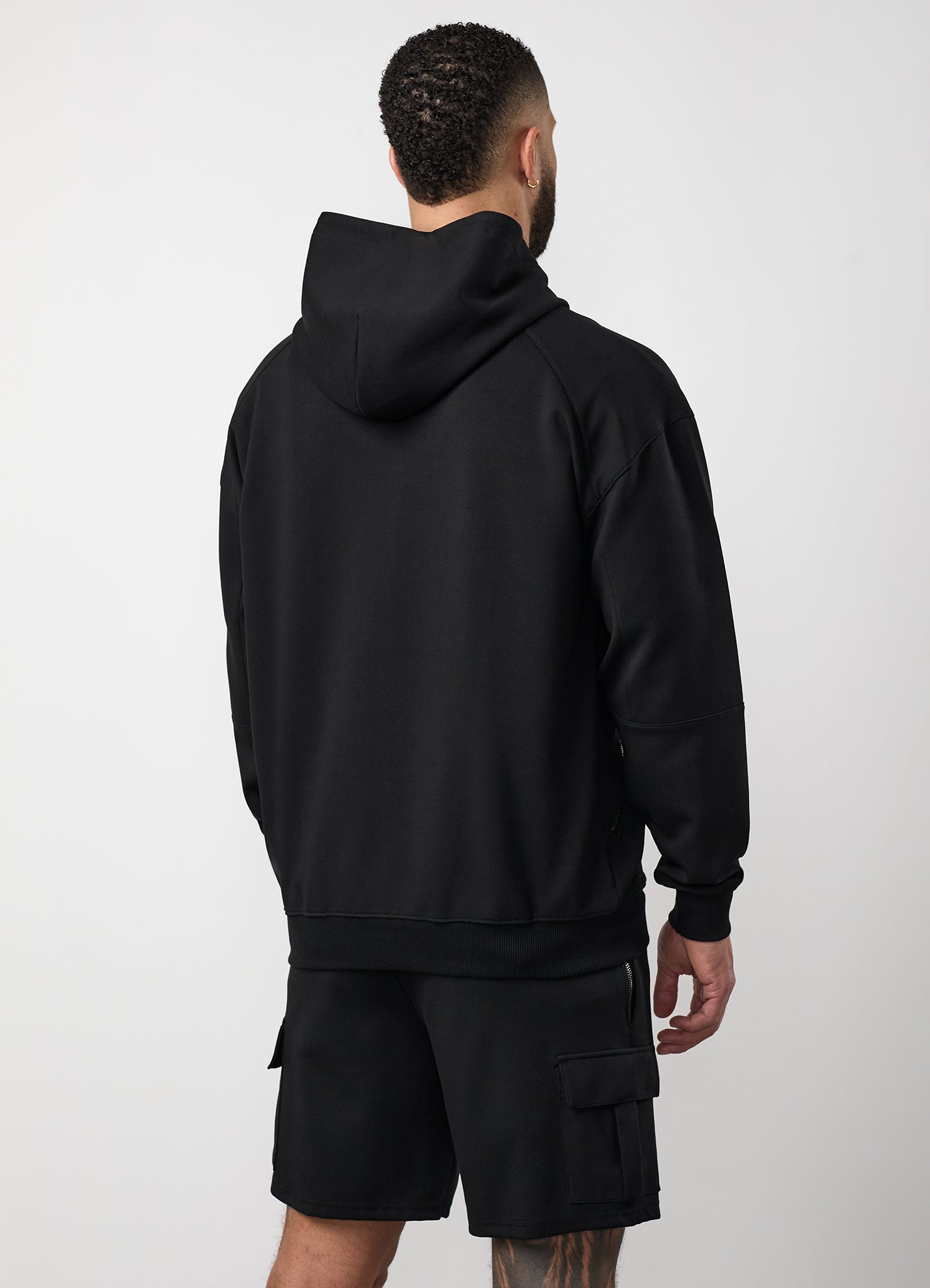 Gym King Linear Travel Full Zip Hood and Shorts - Black