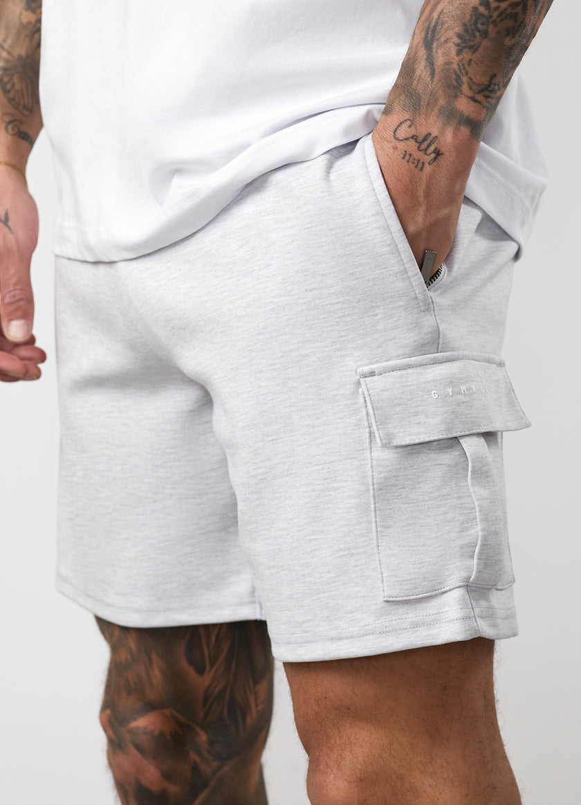 Gym King Linear Travel Cargo Short - Snow Marl