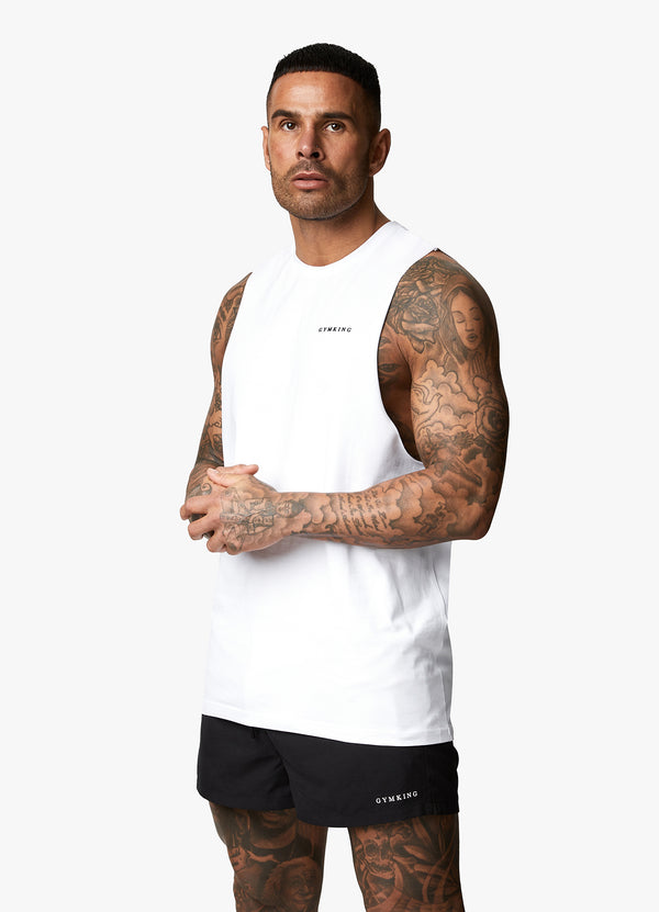 Gym King Linear Vest - White