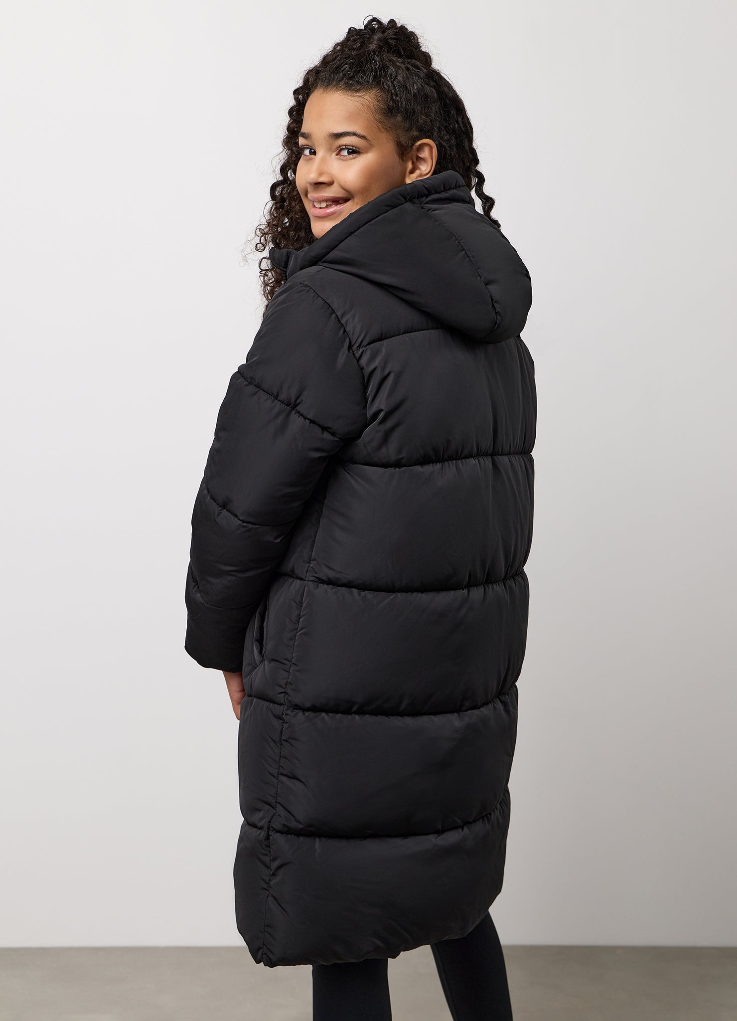 Gym King Kids Long Line Puffer - Black