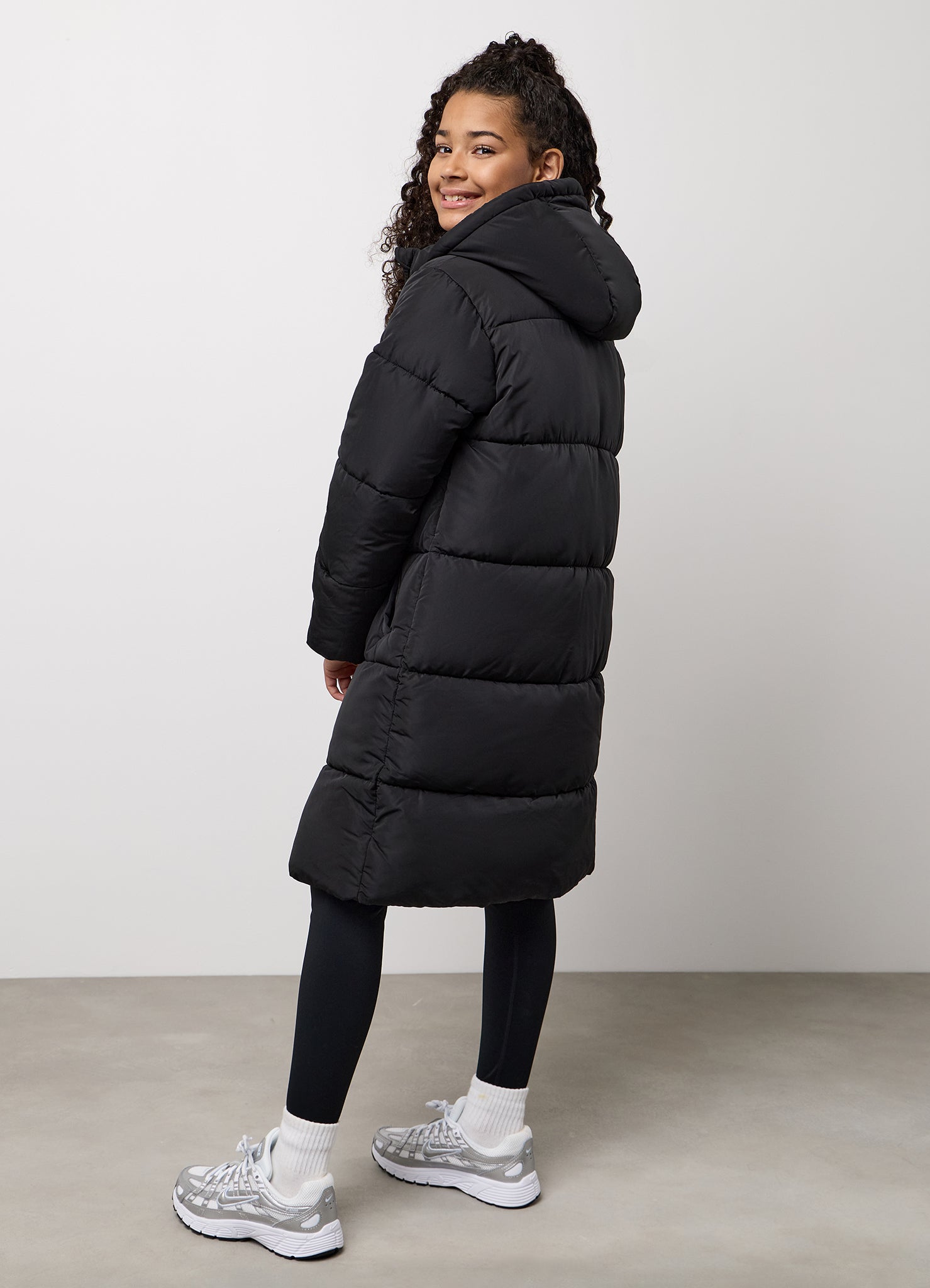 Gym King Kids Long Line Puffer - Black