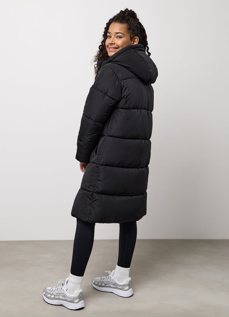 Gym King Kids Long Line Puffer - Black