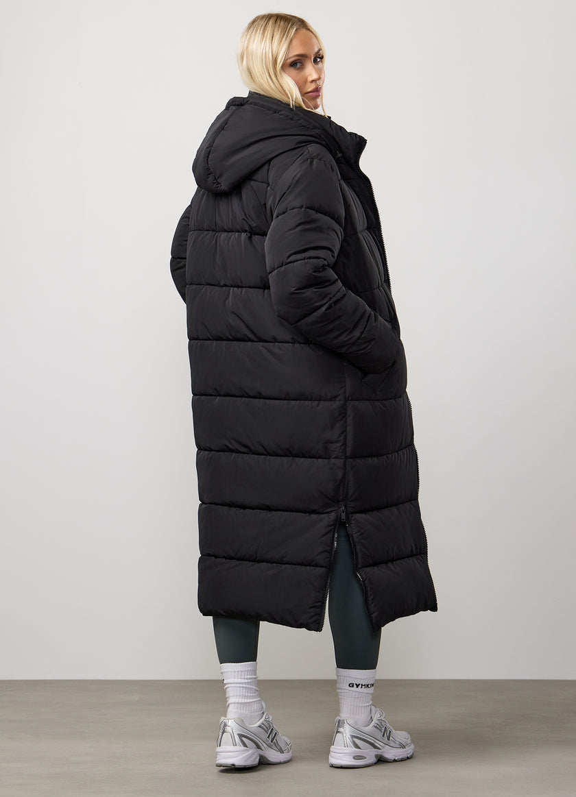 Gym King Longline Puffer - Black