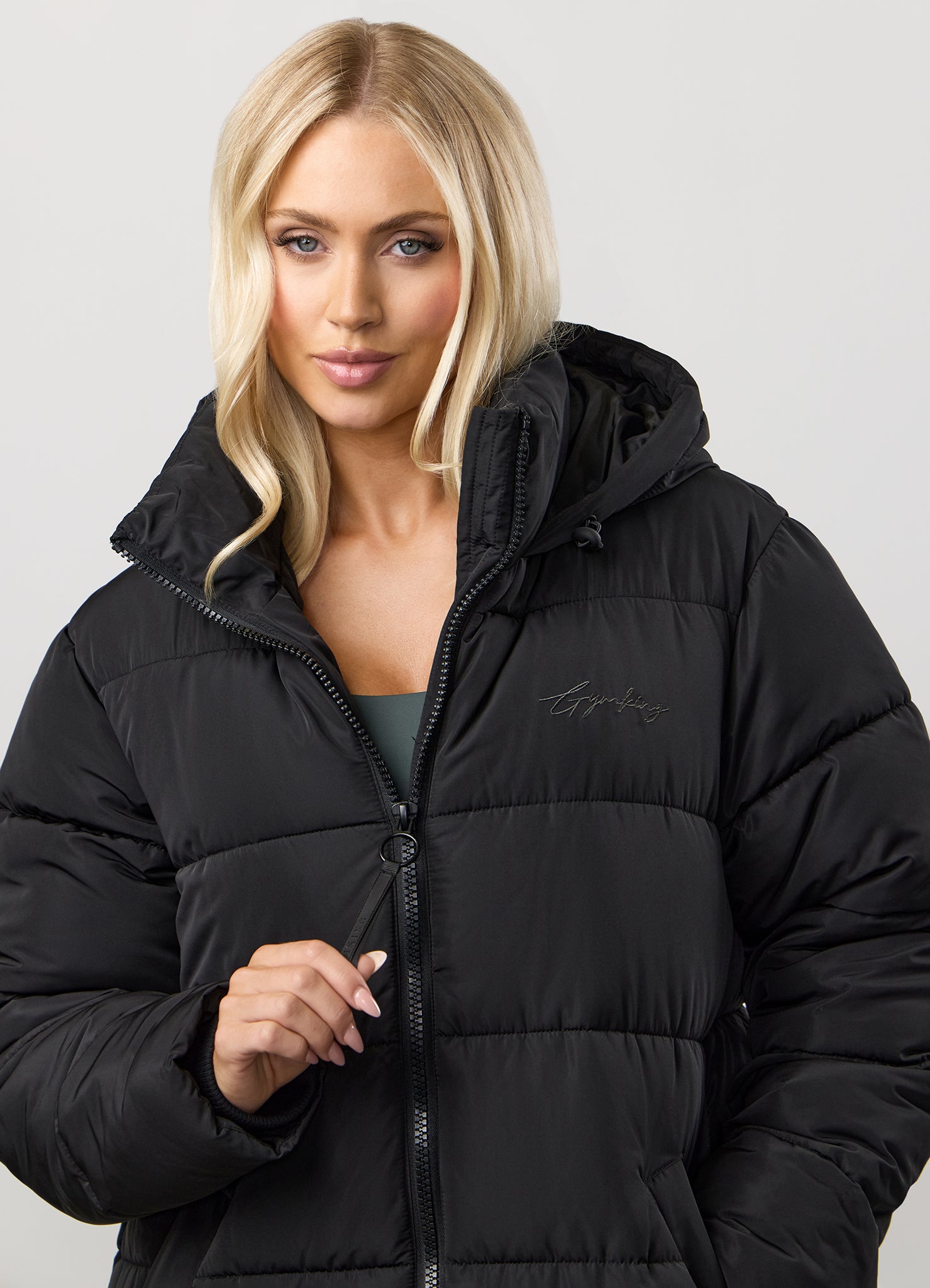 Gym King Longline Puffer - Black