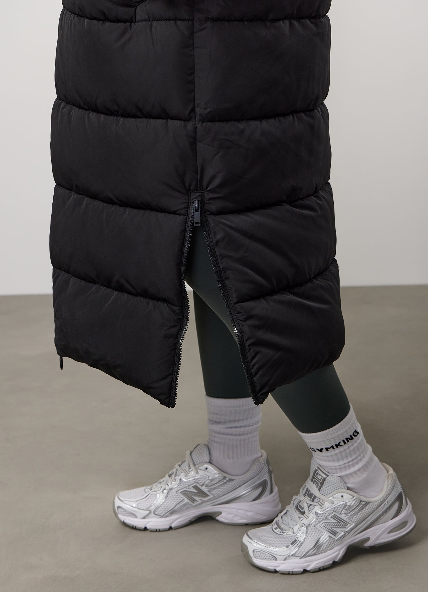 Gym King Longline Puffer - Black