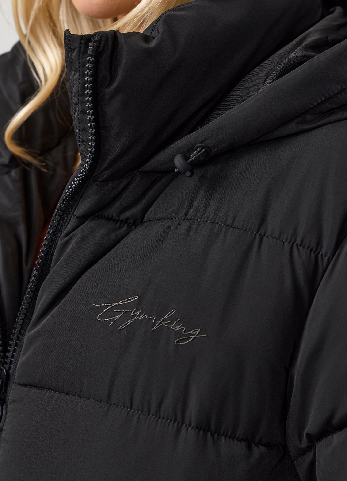 Gym King Longline Puffer - Black