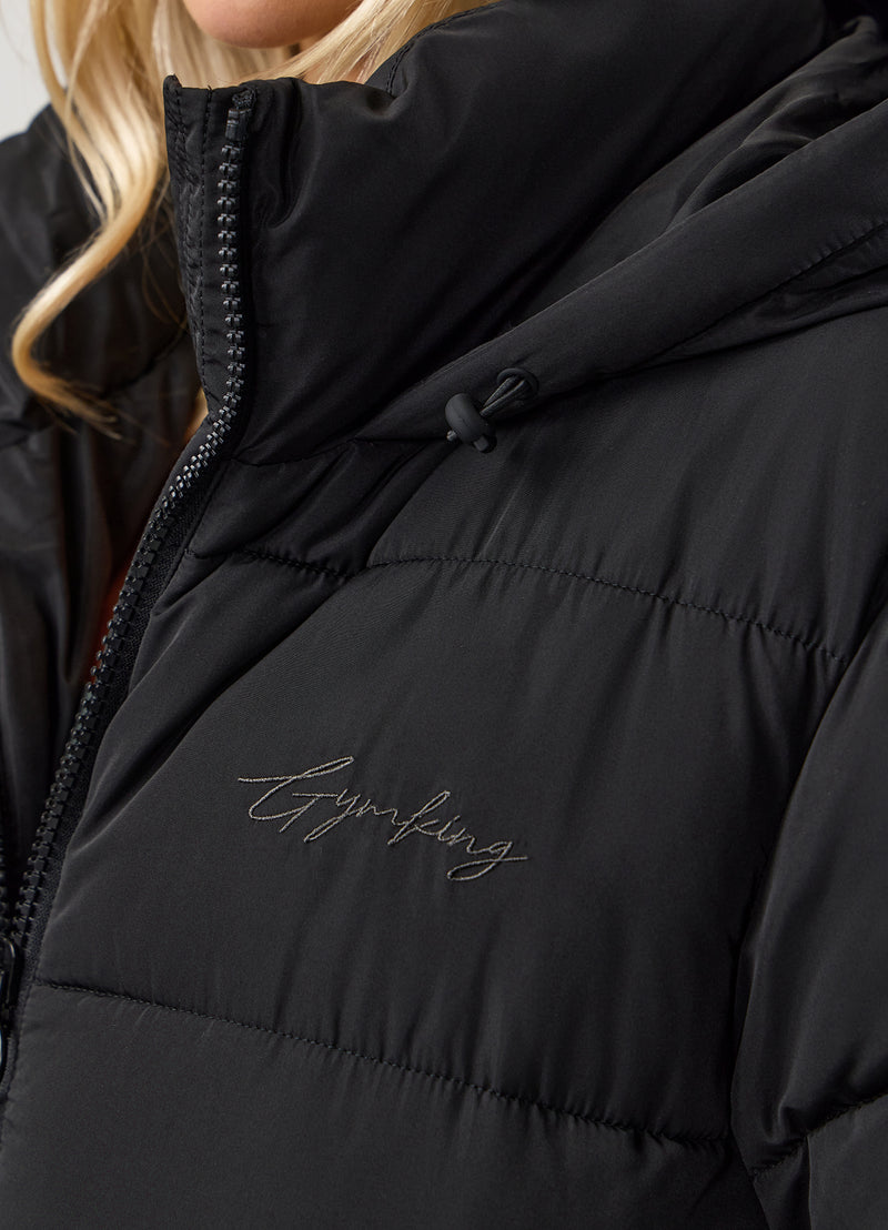 Gym King Longline Puffer - Black