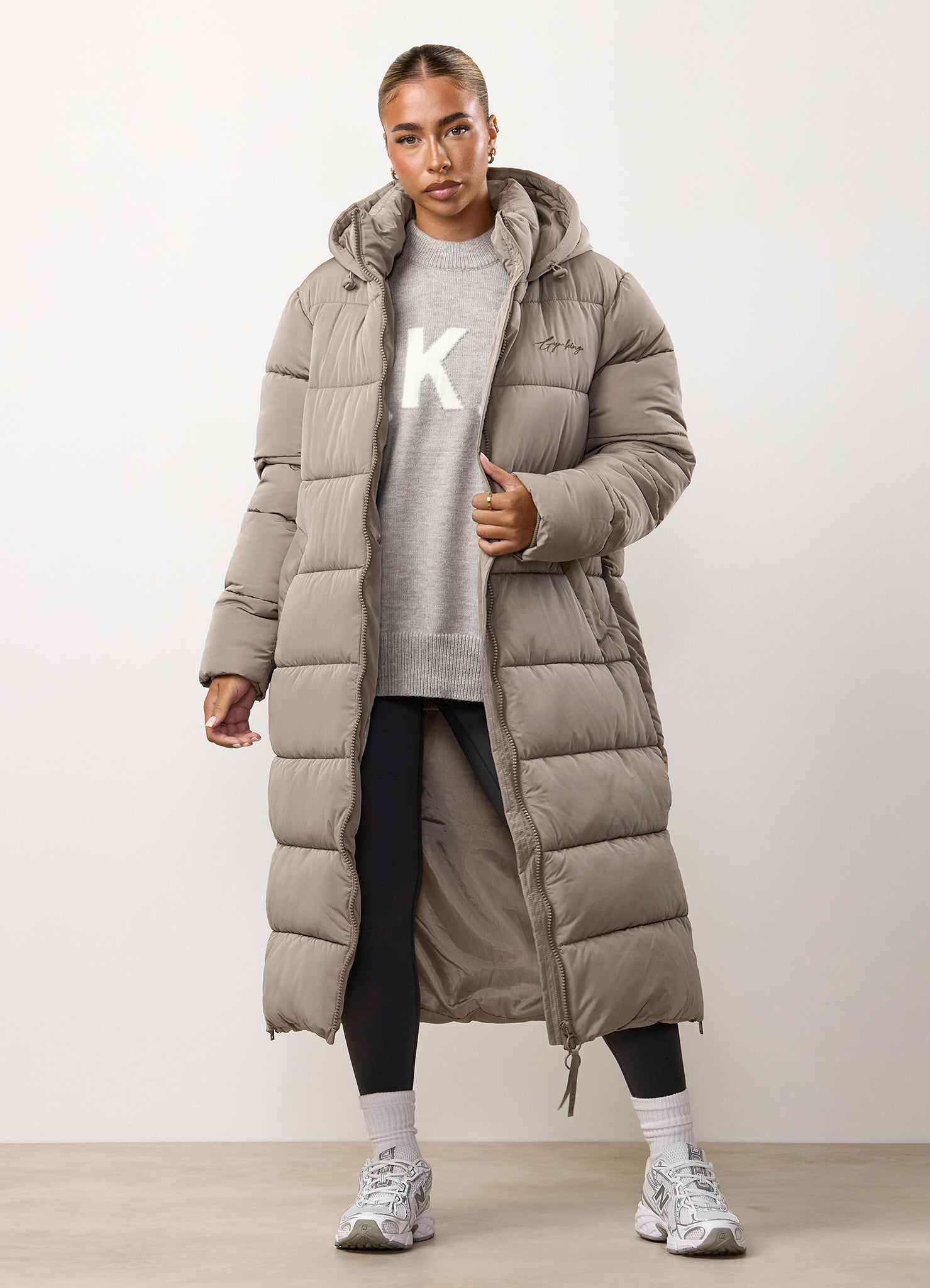 Gym King Longline Puffer - Truffle