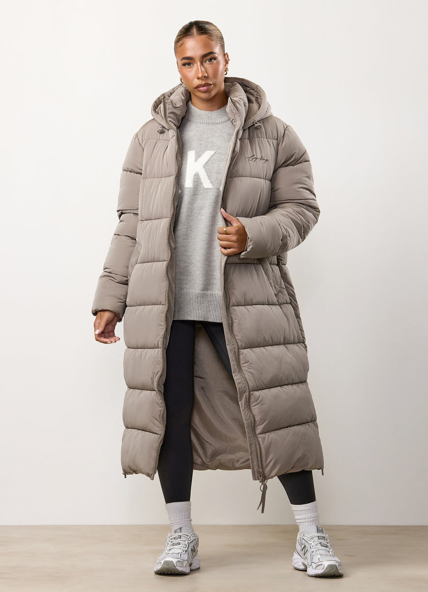 Gym King Longline Puffer - Truffle