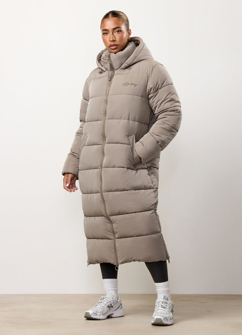 Gym King Longline Puffer - Truffle