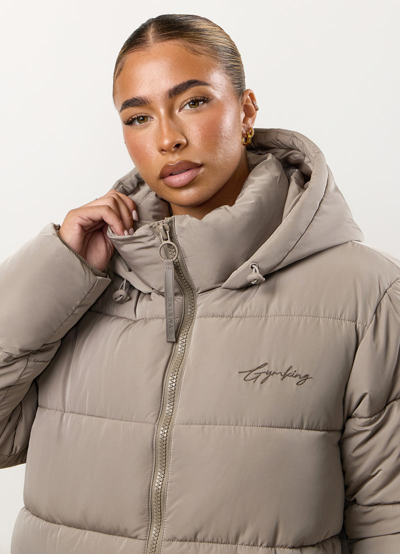 Gym King Longline Puffer - Truffle