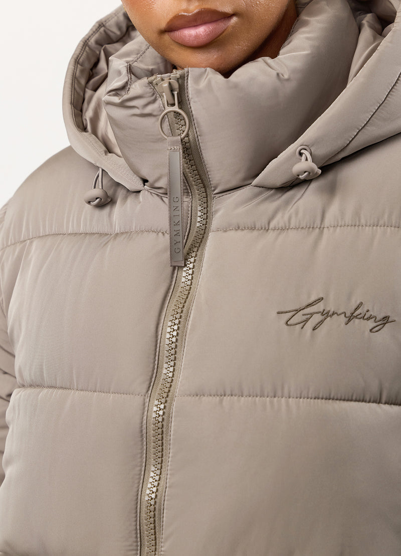 Gym King Longline Puffer - Truffle