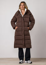 Gym King Longline Quilted Puffer Coat - Ganache thumbnail