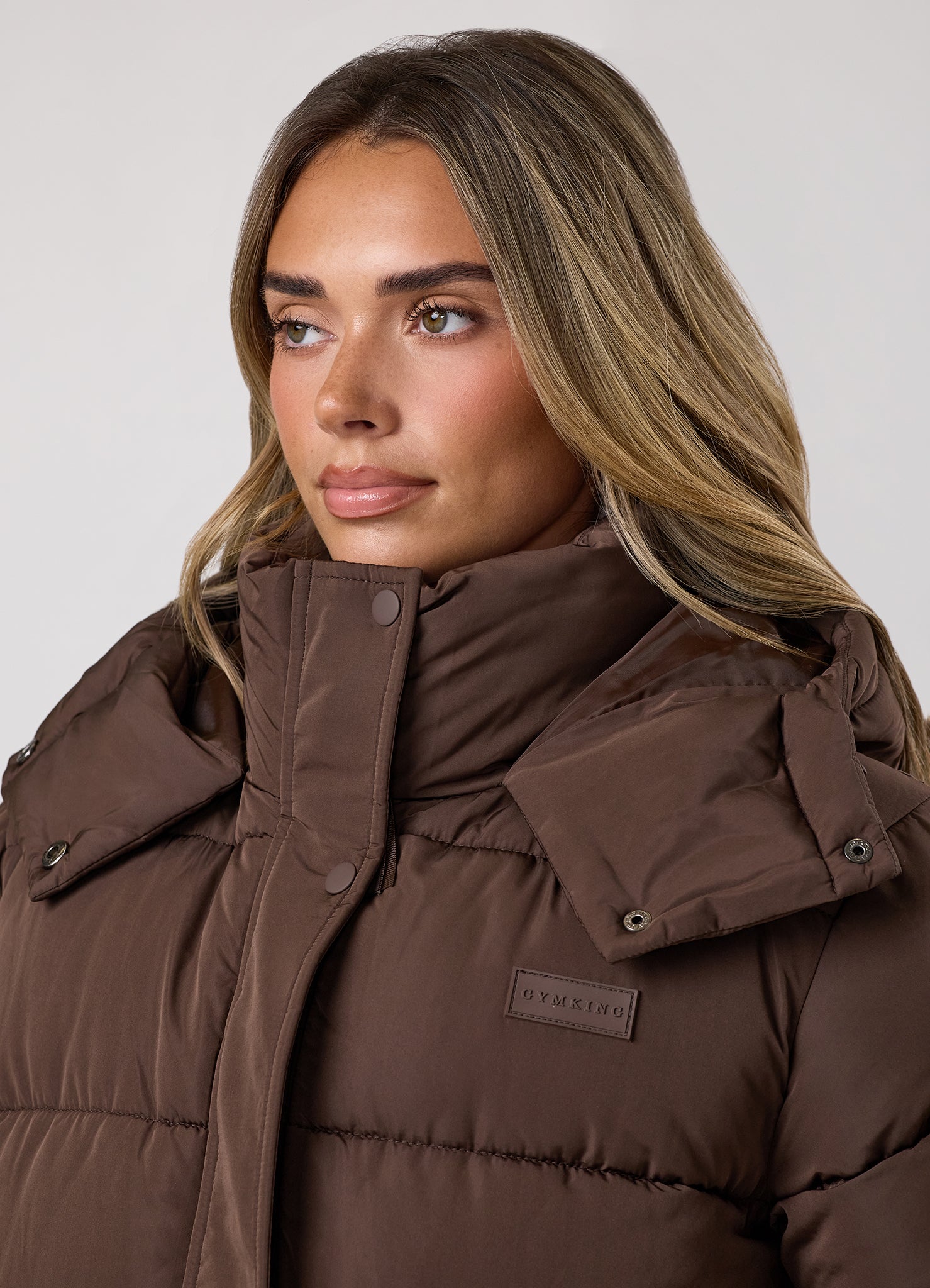 Gym King Longline Quilted Puffer Coat - Ganache