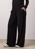 Gym King Lounge Wide Leg Trouser - Black thumbnail