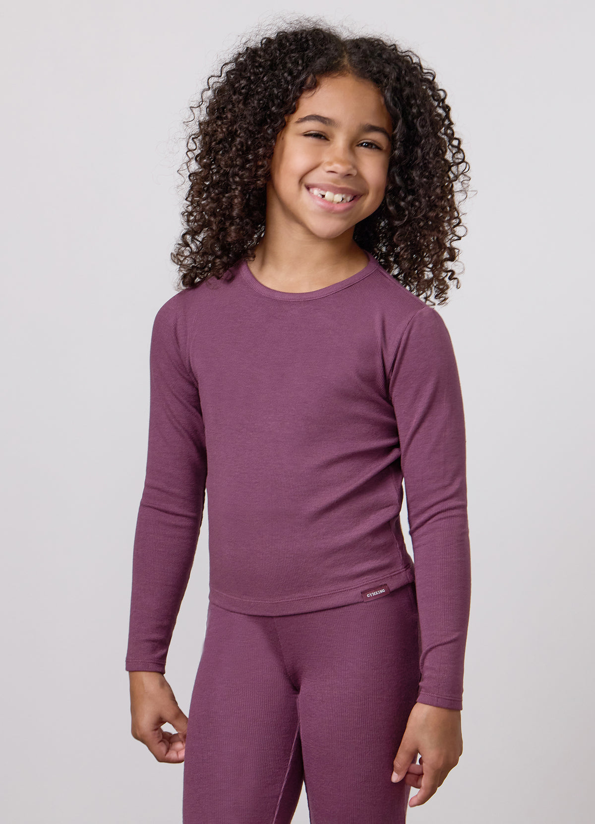 Gym King Older Kids Lounge Long Sleeve Tee - Mulberry