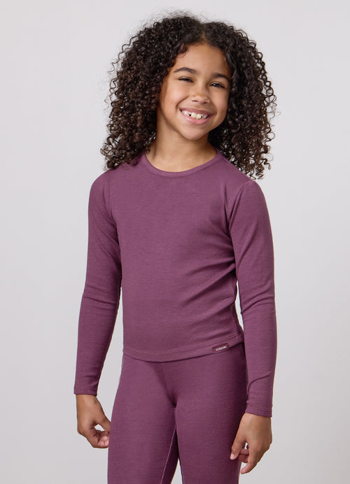 Gym King Older Kids Lounge Long Sleeve Tee - Mulberry