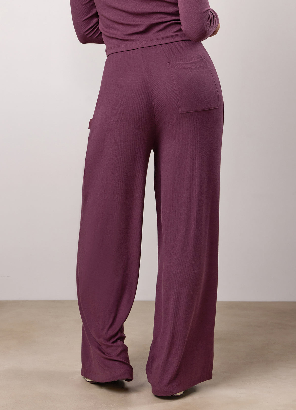 Gym King Lounge Wide Leg Trouser - Mulberry
