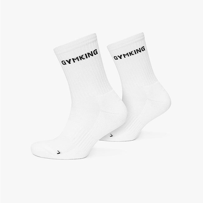 Gym King Linear Crew Sock (2pk) - White