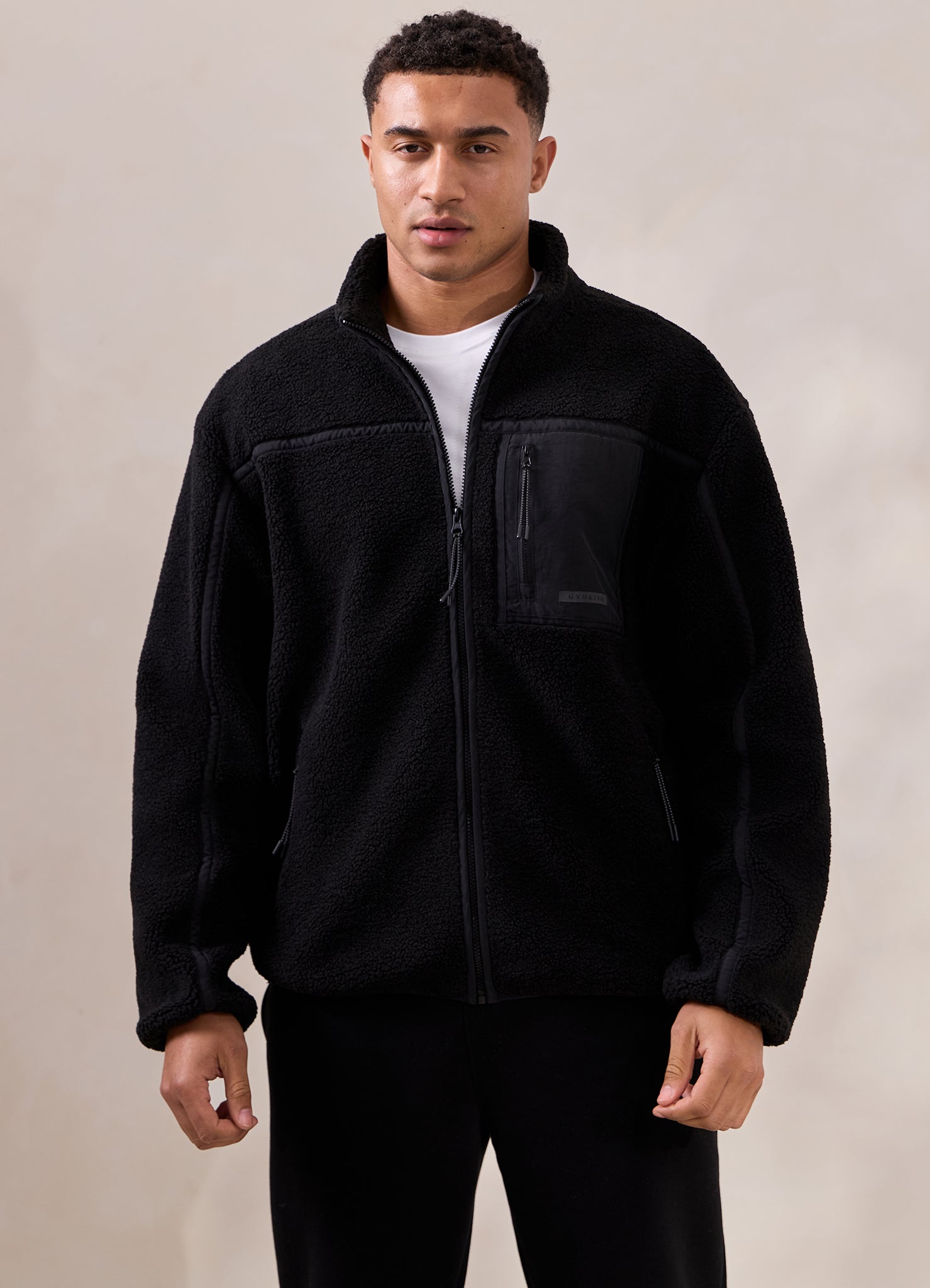 Gym King Borg Funnel Jacket - Black