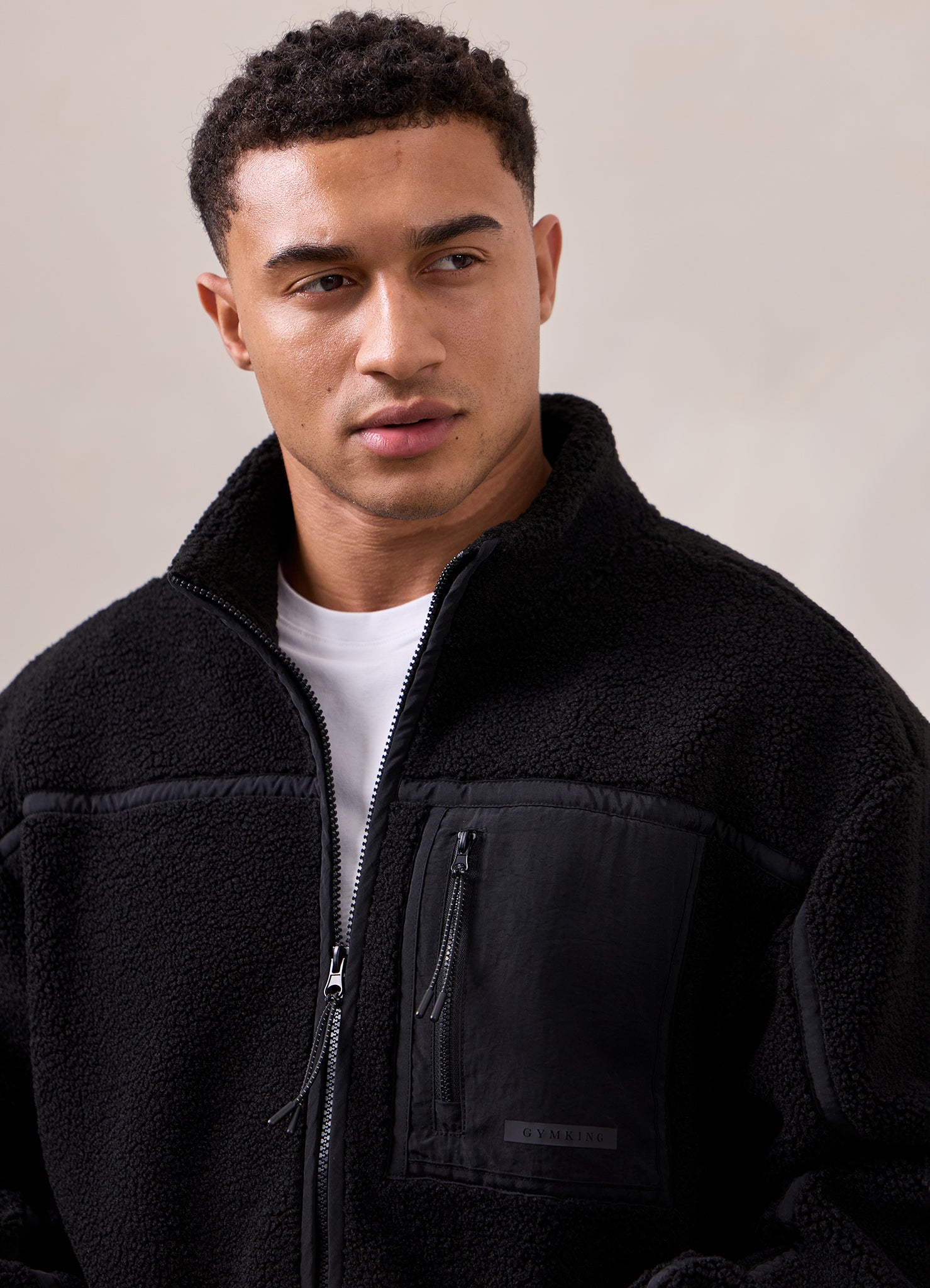 Gym King Borg Funnel Jacket - Black