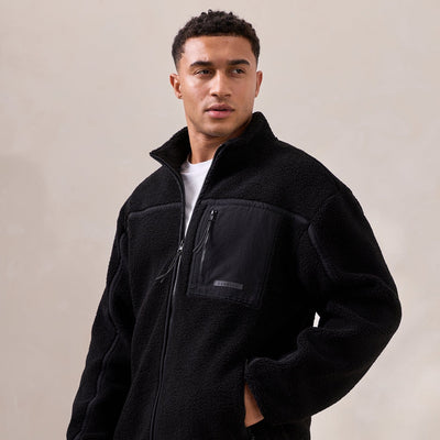 Gym King Borg Funnel Jacket - Black