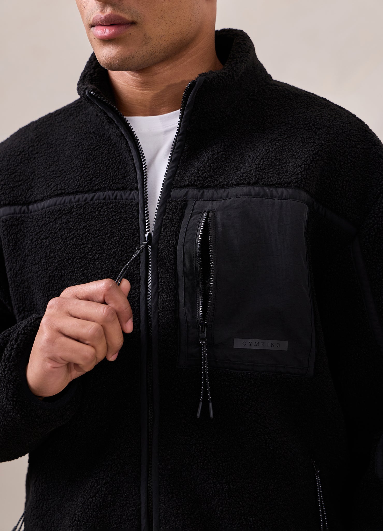 Gym King Borg Funnel Jacket - Black