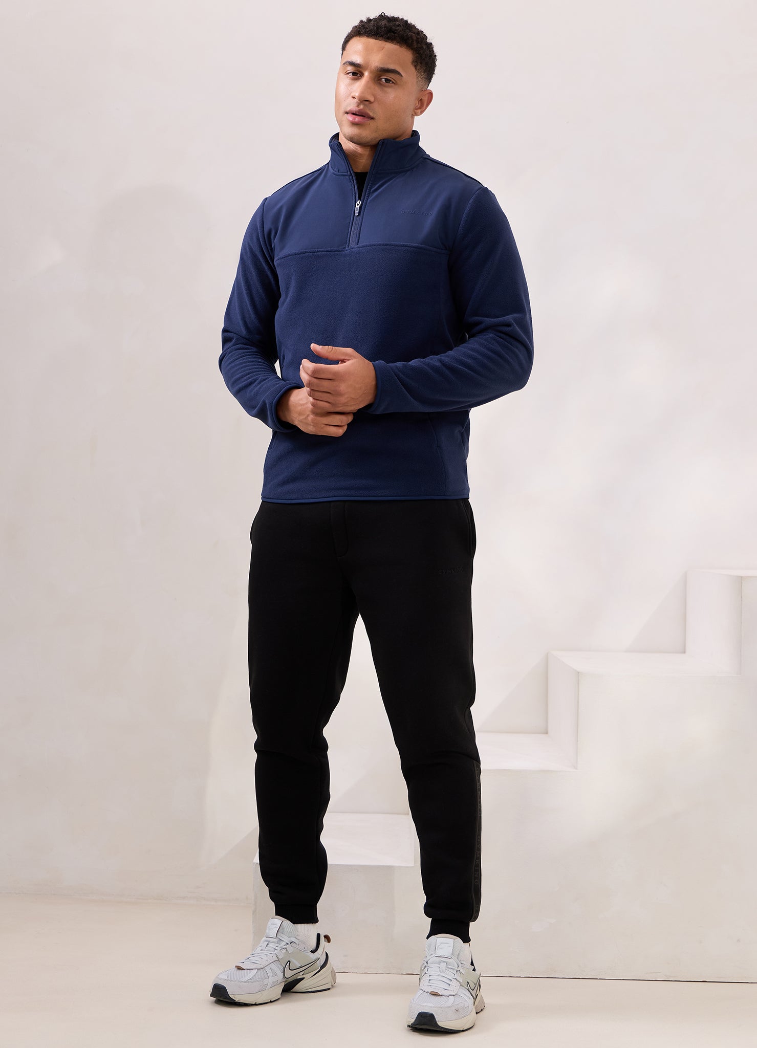 Gym King Linear 1/4 Zip Polar Fleece - Navy