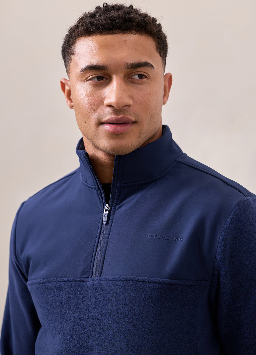 Gym King Linear 1/4 Zip Polar Fleece - Navy