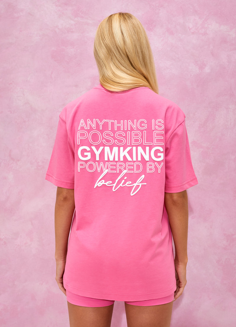 Gym King Malibu Oversized BF Tee - Paradise Pink