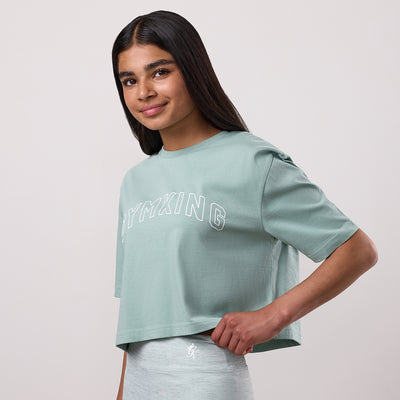 Gym King Kids Malibu Cropped Tee - Green Mist