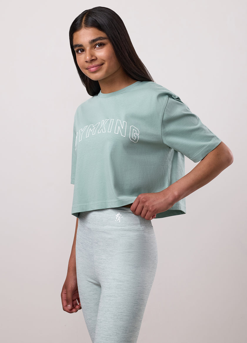 Gym King Kids Malibu Cropped Tee - Green Mist