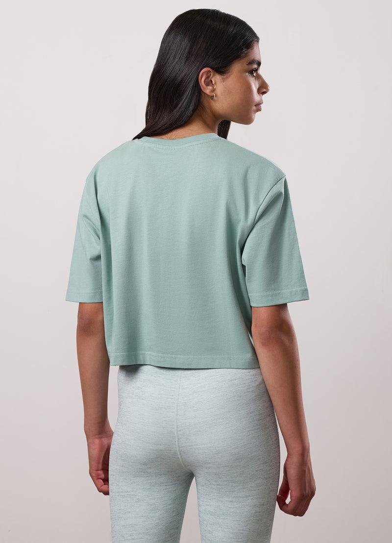 Gym King Kids Malibu Cropped Tee - Green Mist
