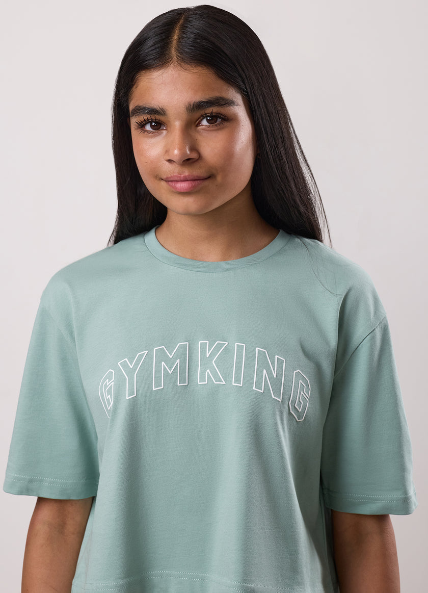 Gym King Kids Malibu Cropped Tee - Green Mist