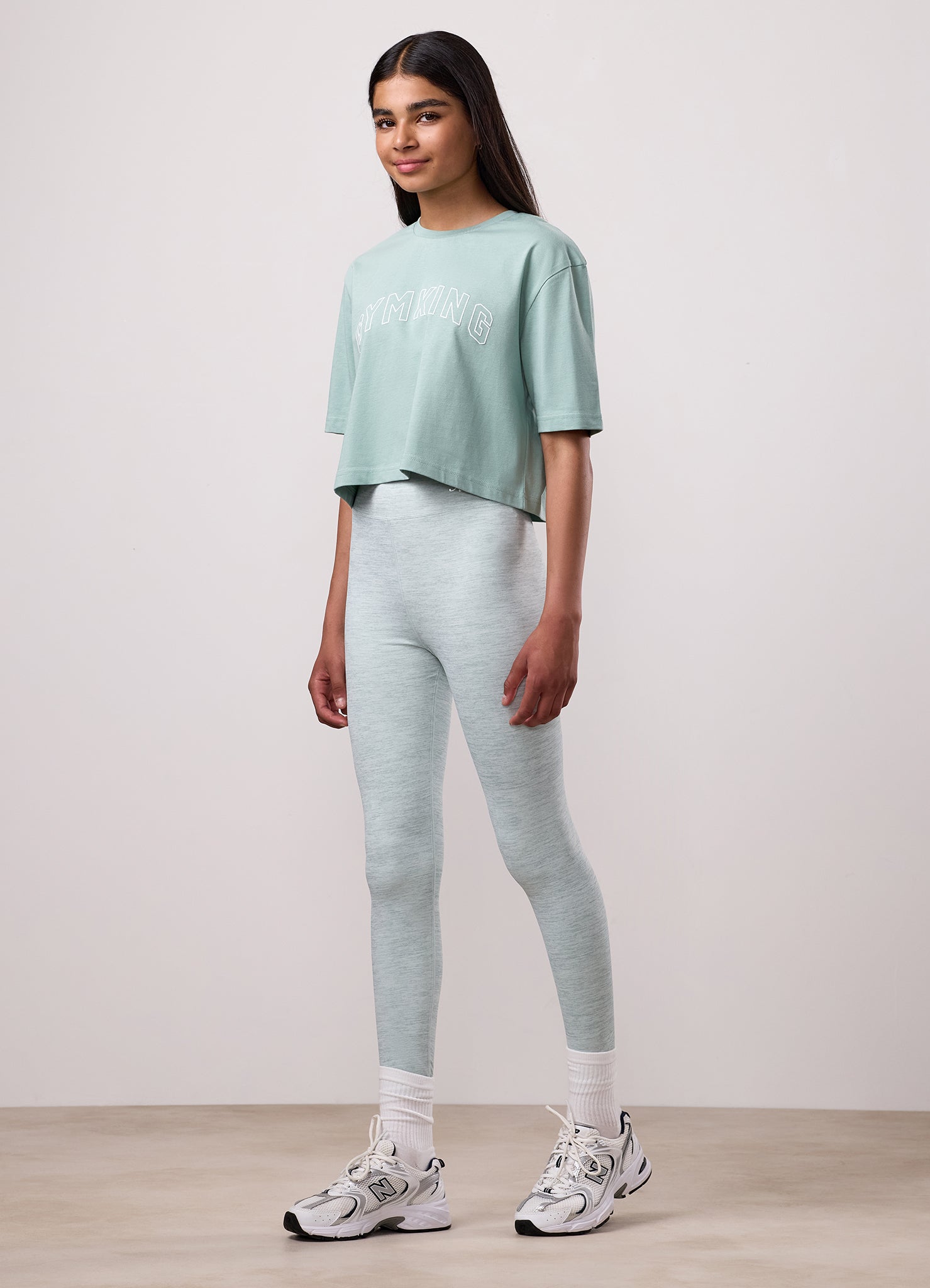 Gym King Kids Malibu Cropped Tee - Green Mist