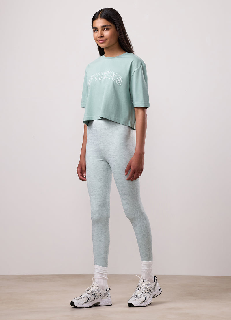 Gym King Kids Malibu Cropped Tee - Green Mist