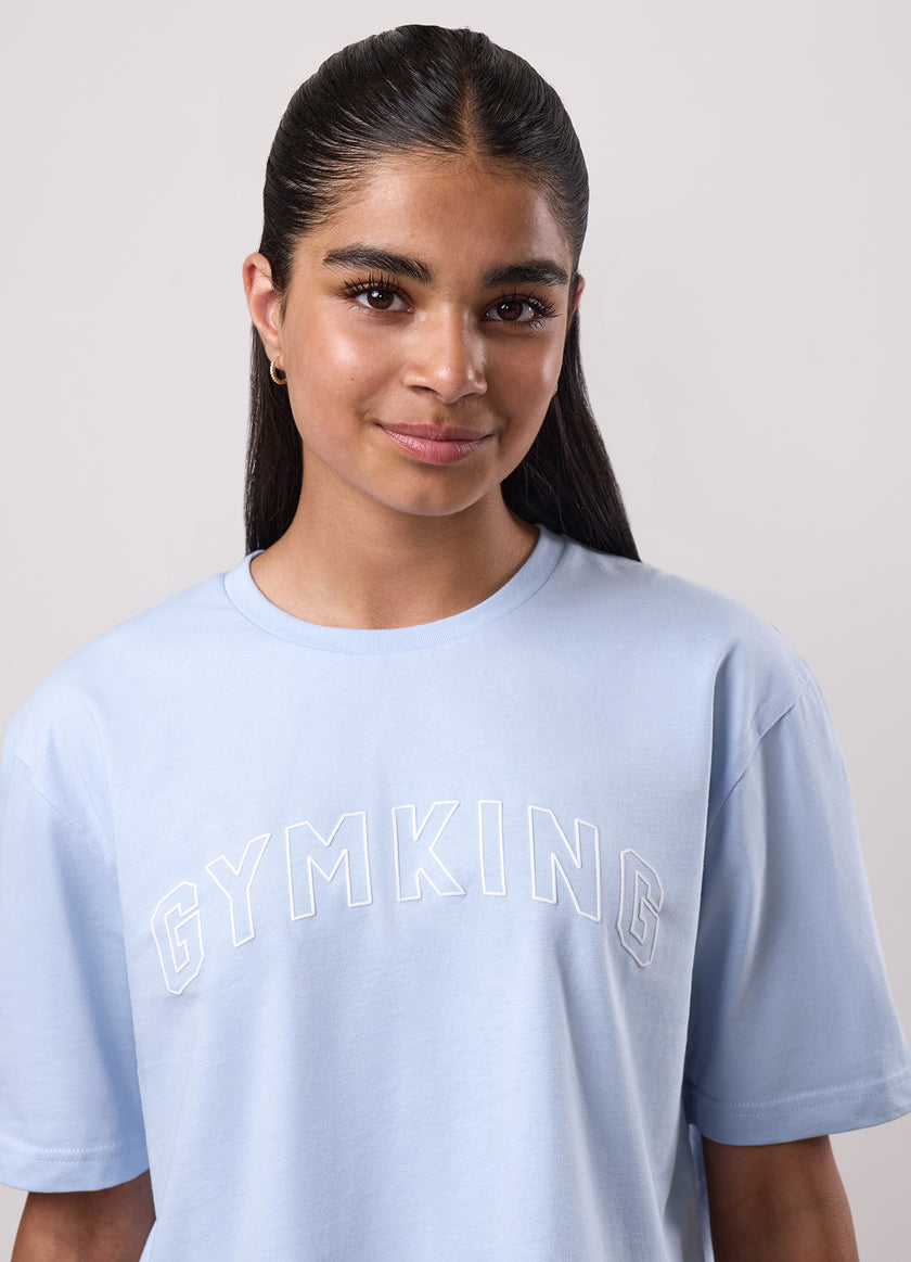 Gym King Kids Malibu Cropped Tee - Hydrangea Blue