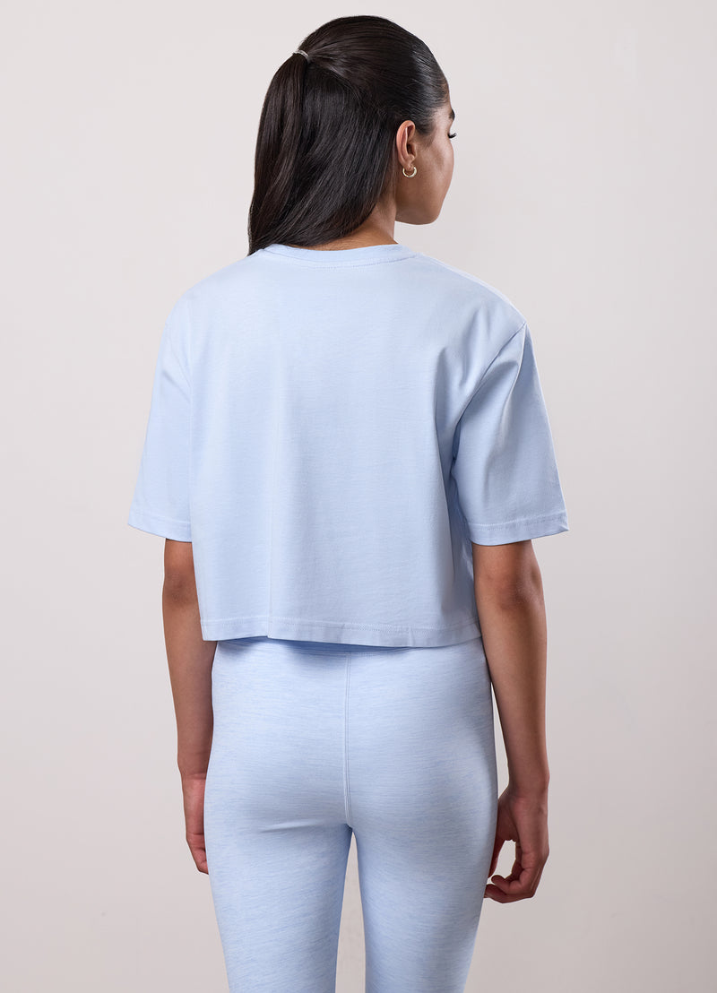 Gym King Kids Malibu Cropped Tee - Hydrangea Blue