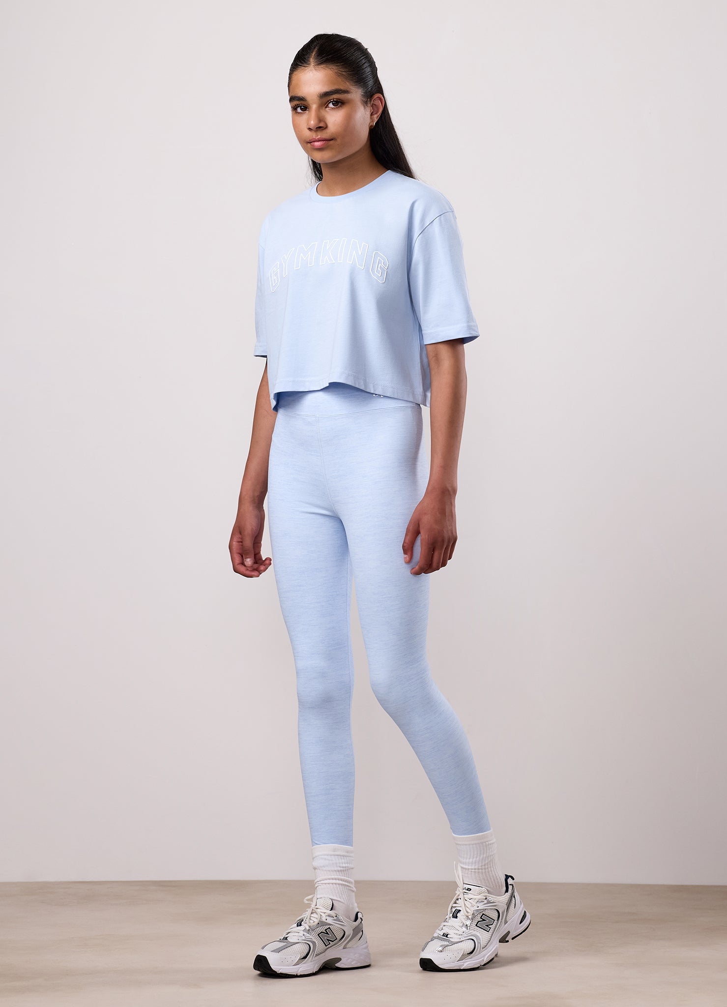 Gym King Kids Malibu Cropped Tee - Hydrangea Blue